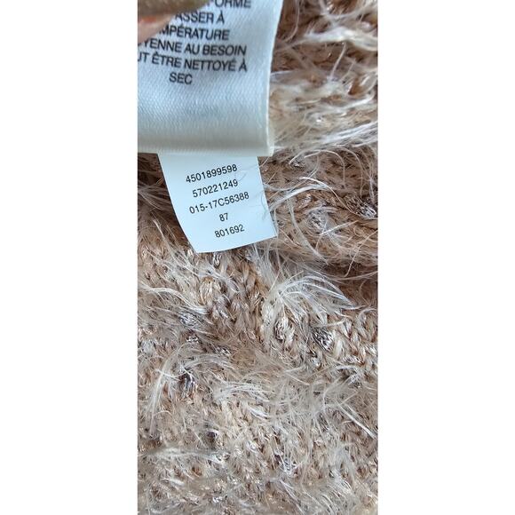 Chico's Size 0 Eyelash Shine Pullover Sweater Women S Pale Pink Grunge Cozy Soft - Picture 9 of 9